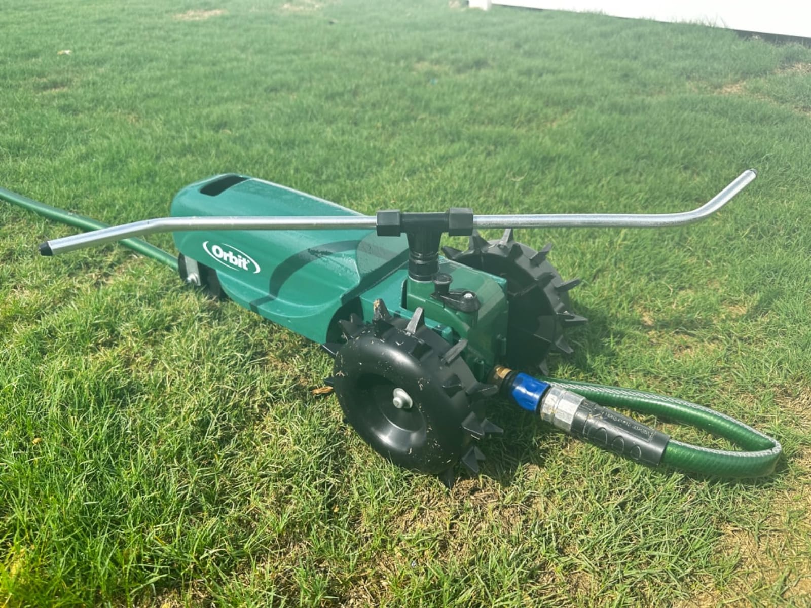 Orbit Traveling Tractor Water Sprinkler - Self-Propelled Traveling Sprinkler for Wide Lawn Coverage - Cast-Iron Body with Adjustable Coverage - Three-Speed - Automatic Shut Off - 58322 | Self-Propelled for Wide Lawn Coverage, Cast-Iron Body with Adjustable Coverage, Three-Speed & Automatic Shut Off customer photo 2