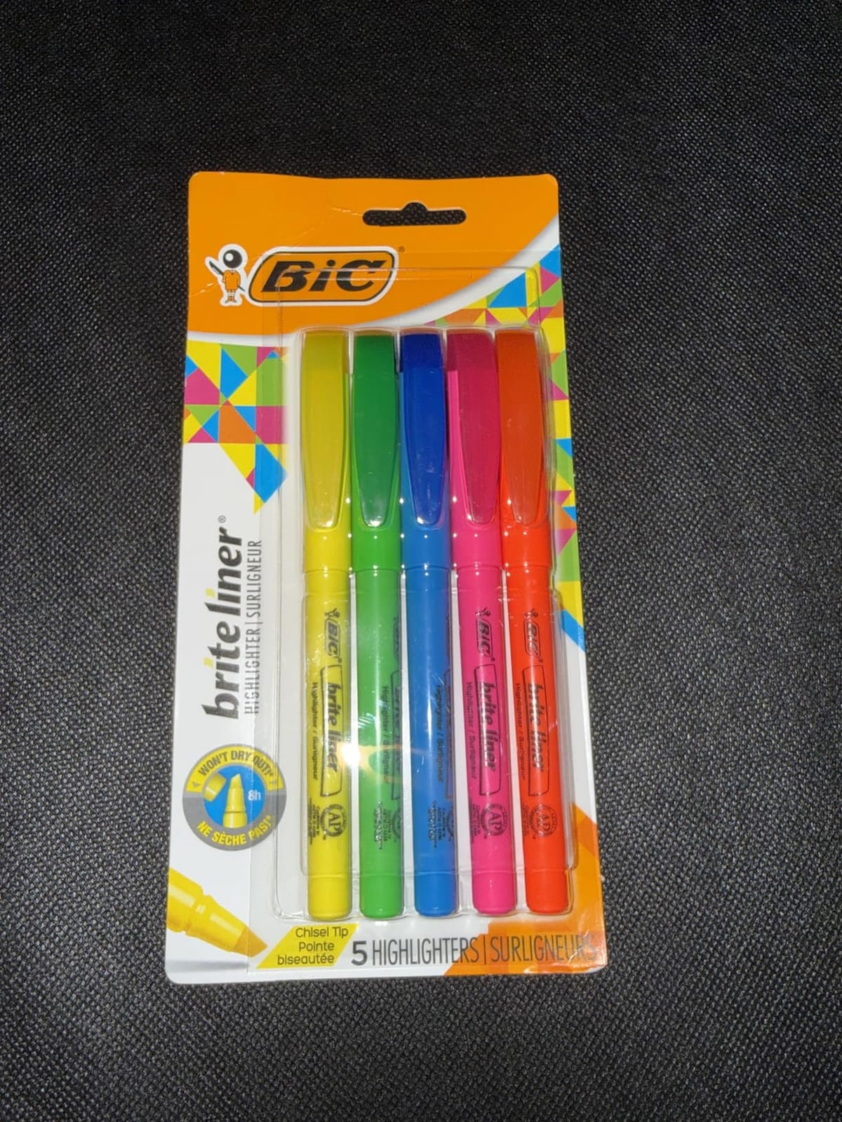 BIC Brite Liner Highlighters, Chisel Tip, 5-Count Pack, Assorted Colors customer photo 2