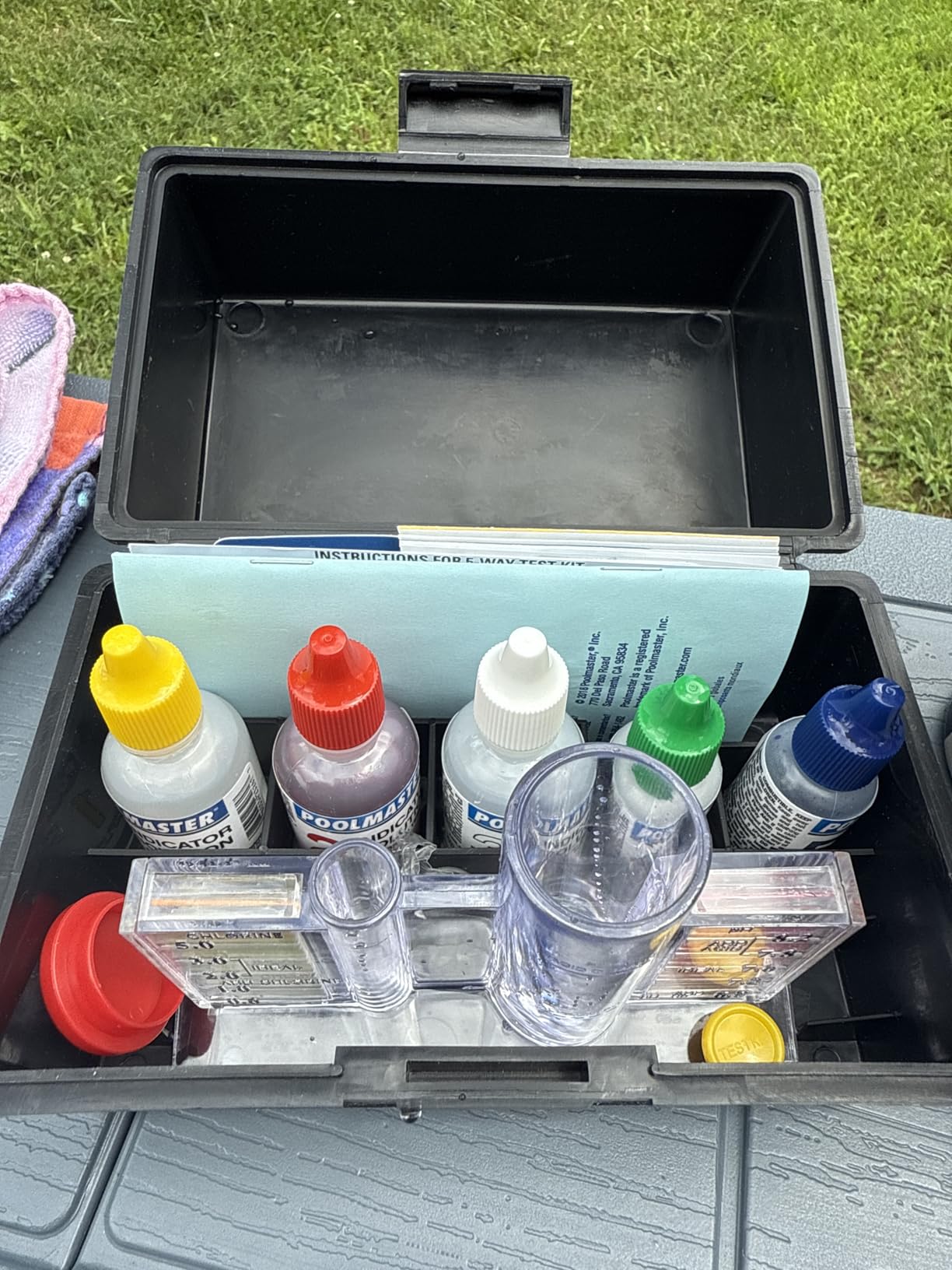 Poolmaster 5-Way Pool & Spa Water Test Kit with Liquid Reagents | Tests chlorine, bromine, pH, total alkalinity, and acid demand for pool and spa water with easy liquid reagents customer photo 1