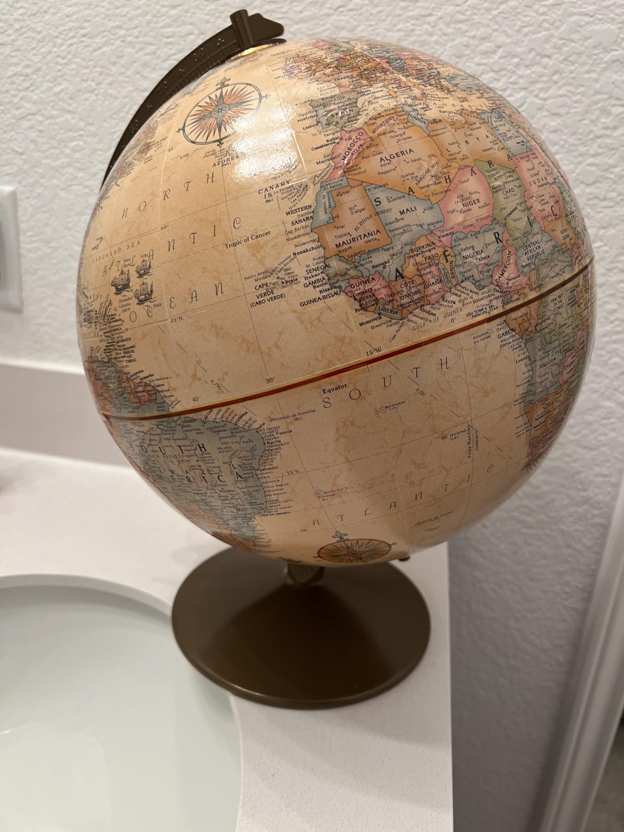 Replogle Globes Franklin World Globe, Antique Ocean, 12-Inch Diameter,Over 4,000 Place Names customer photo 2