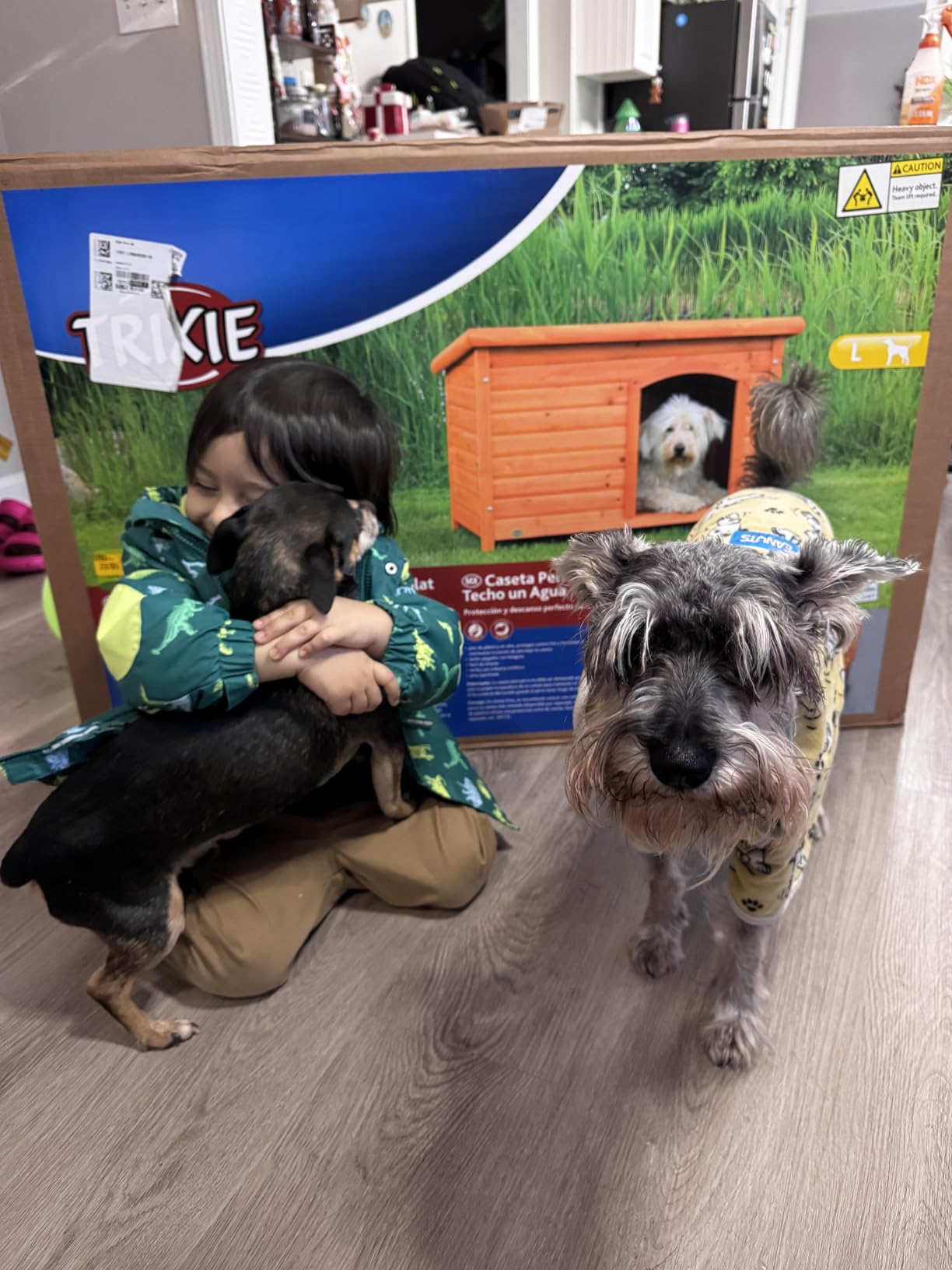 TRIXIE Natura Small Classic Dog House - 23.75 x 33.5 x 23 in, Brown | Outdoor Wooden Dog Shelter, Weatherproof Sealer, Hinged Roof, Removable Floor Panels, Adjustable Legs customer photo 1