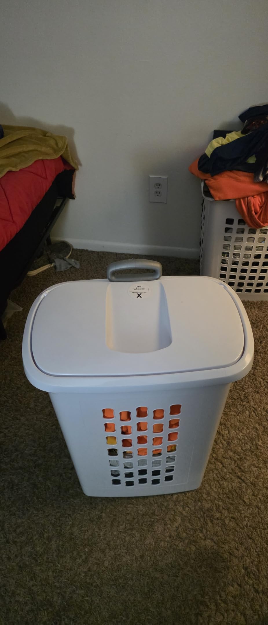 Sterilite Ultra Wheeled Hamper, Laundry Basket w/ Flip-Top Lid, 3-Pack, White customer photo 2