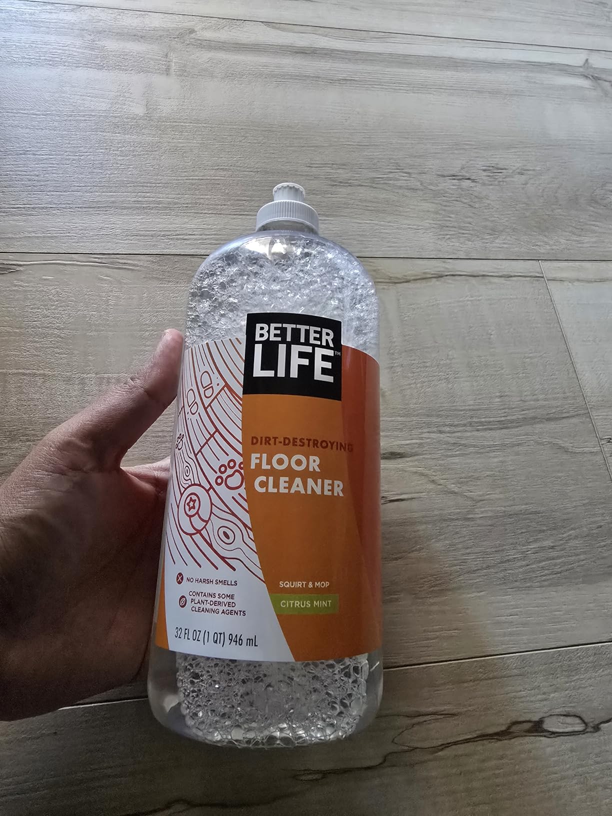 Better Life Floor Cleaner - Liquid Multipurpose Cleaner for Wood, Tile, Laminate, Vinyl, Bamboo - Hardwood Floor Cleaner for Mopping - Citrus Mint, 32 Fl Oz (Pack of 2) customer photo 1
