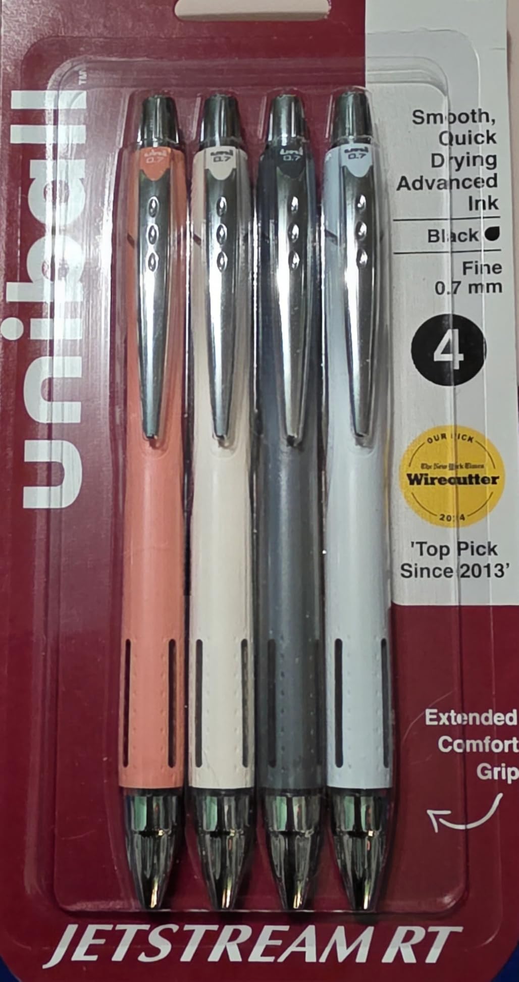 uniball™ Jetstream RT Ballpoint Pens, Black Ink, 0.7mm Fine Point, 3 Count customer photo 2