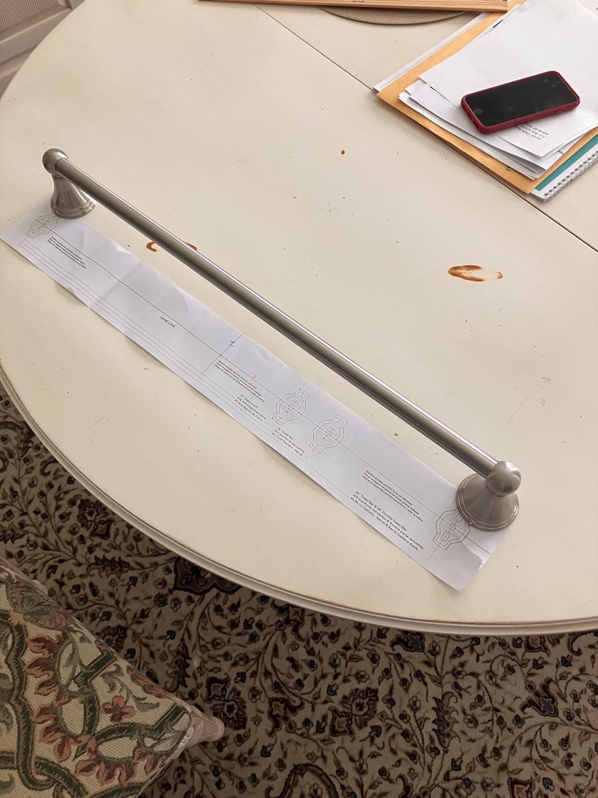 Moen Preston Brushed Nickel 24-Inch Single Wall Mounted Bathroom Towel Bar, DN8424BN customer photo 2