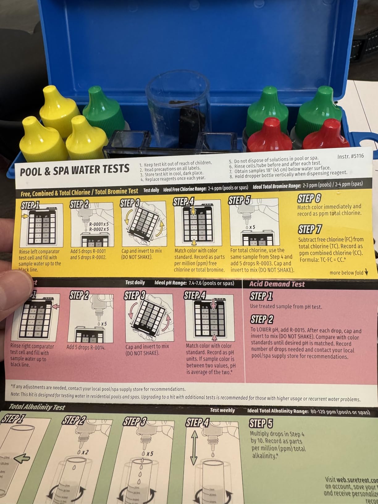 Taylor Technologies K-1004 DPD, 6-in-1 Pool Test Kit | Tests Free & Total Chlorine, Bromine, pH, Acid Demand & Alkalinity in 100+ Quick Tests for Pools & Spas customer photo 1