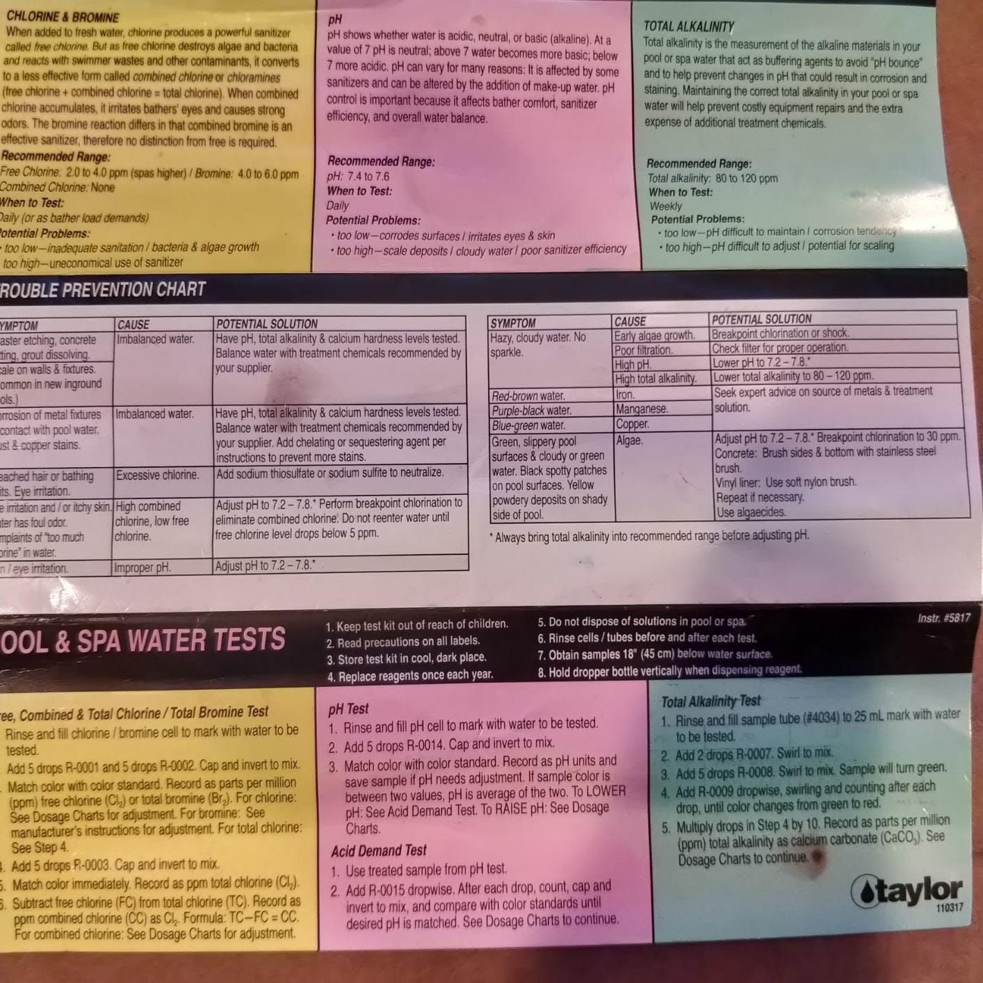 Taylor Technologies K-1004 DPD, 6-in-1 Pool Test Kit | Tests Free & Total Chlorine, Bromine, pH, Acid Demand & Alkalinity in 100+ Quick Tests for Pools & Spas customer photo 2