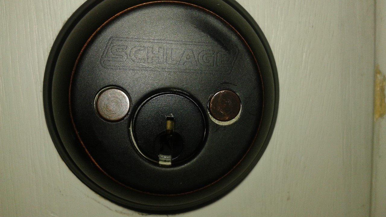 Schlage Single Cylinder Front Door Deadbolt, Satin Nickel customer photo 1