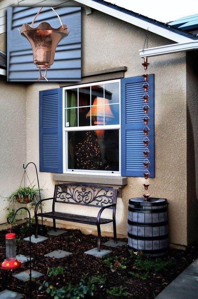 Good Ideas Rain Wizard Water Collection Barrel, 50 Gallon, Oak | Faux Wood Design - Plastic Outdoor Home Rain Barrel, Rainwater Storage Collector with Metal Spigot and Flat Back customer photo 2