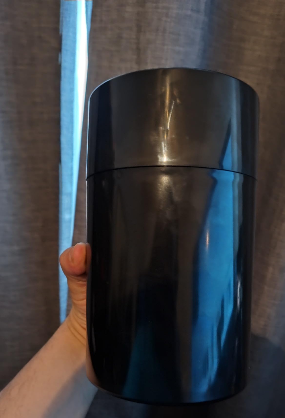 COFFEEVAC 1LB – Patented Airtight Container | Multi-use Vacuum container works as smell proof containers for ground coffee and coffee bean containers. Black cap and body. customer photo 1