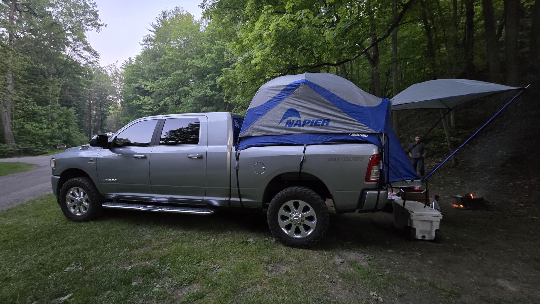 Napier Sportz Truck Tent | Pickup Truck Bed Camping Tent | Full Rainfly for Water Protection | Sturdy and Spacious 2-Person Truck Tent | Easy 15-Minute Setup | Blue/Gray customer photo 1