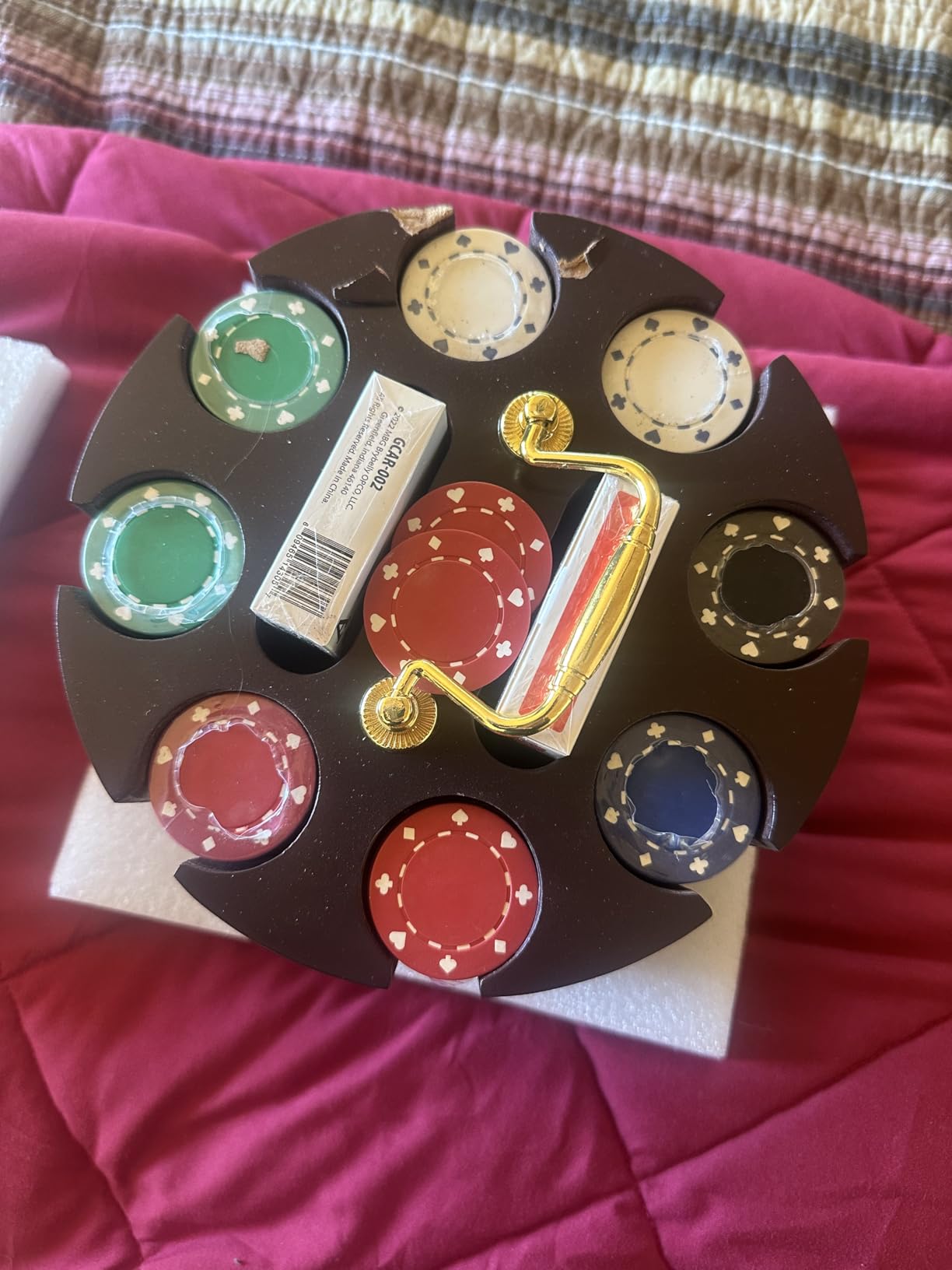 Brybelly Poker Chips - Poker Set with Wood Carousel Case for Casino Party, Texas Holdem, Blackjack and Family Game Night - 200 Count customer photo 2