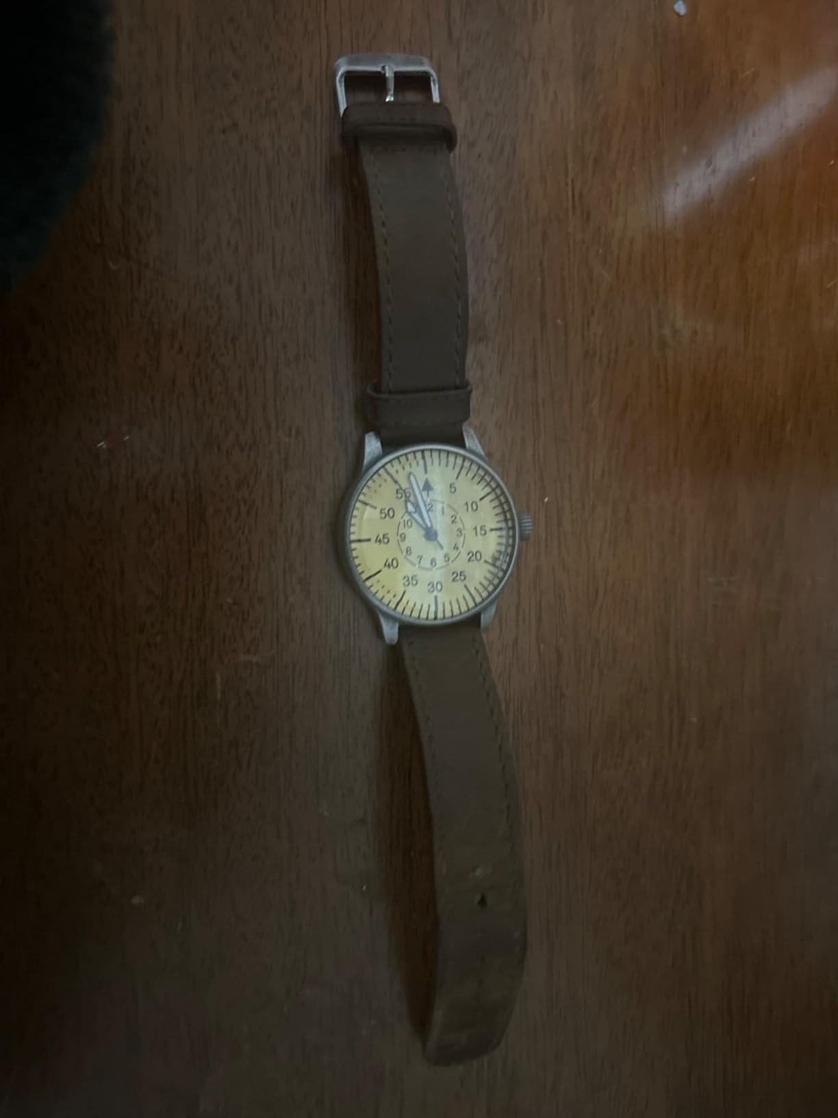 Mil-Tec Luftwaffe Me109 Aviator Vintage German WW2 Flieger Pilot Mens Watch - Military Easy to Read Calfskin Brown Leather Strap 3 Atm Analog Quartz customer photo 2