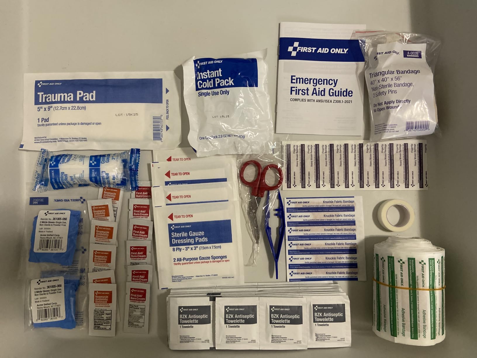 First Aid Only 9302-25M 25-Person Contractor's First Aid Kit for Home Renovation, Job Sites, and Construction Vehicles, 178 Pieces, White customer photo 2
