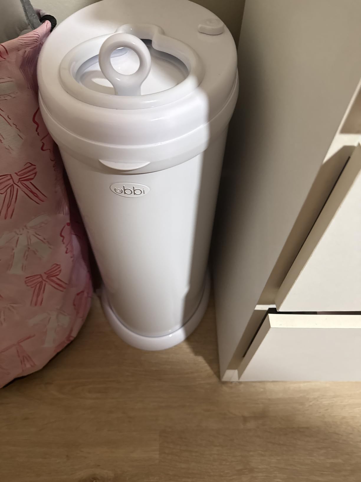 Ubbi Stainless Steel Diaper Pail, No Special Bags, Odor-Locking, White customer photo 1
