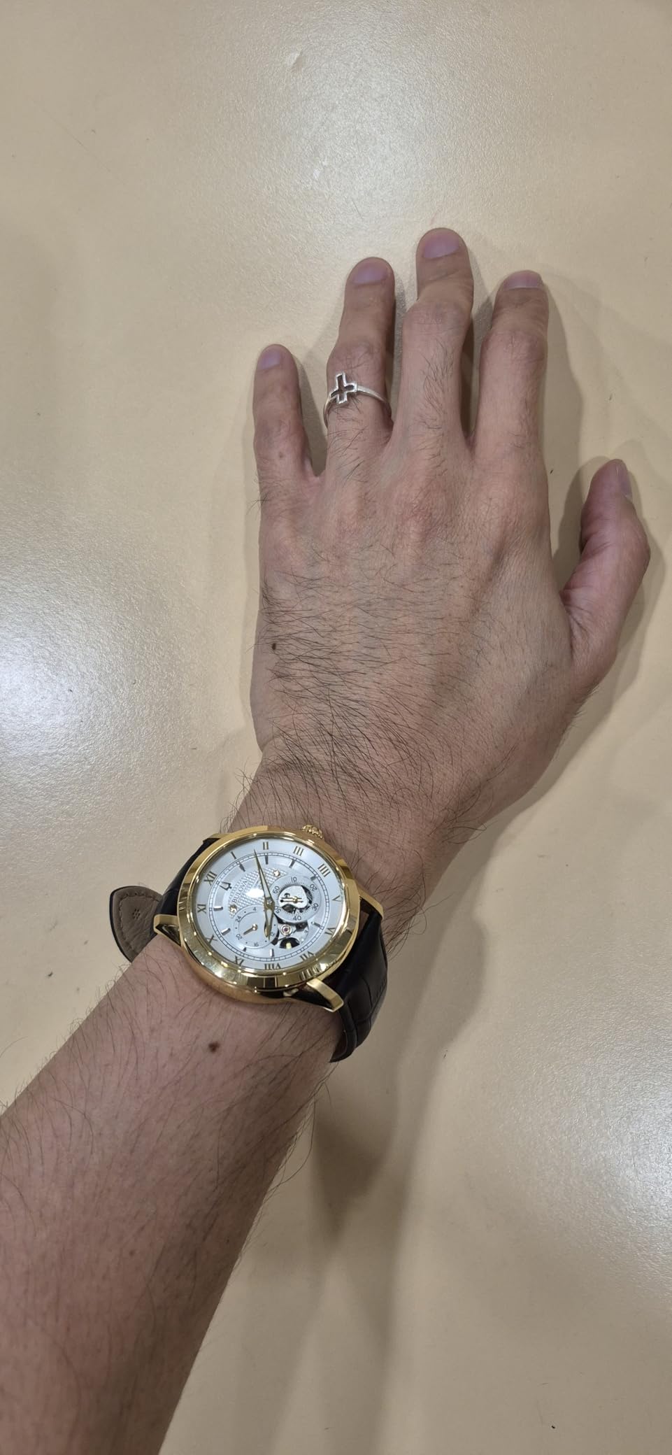 Bulova Men's Classic Sutton 4-Hand Automatic Watch, 24-Hour Sub Dial, Open Aperture, Self-Winding, Exhibition Caseback, Double Curved Mineral Crystal, Luminous Hands, 42mm customer photo 1