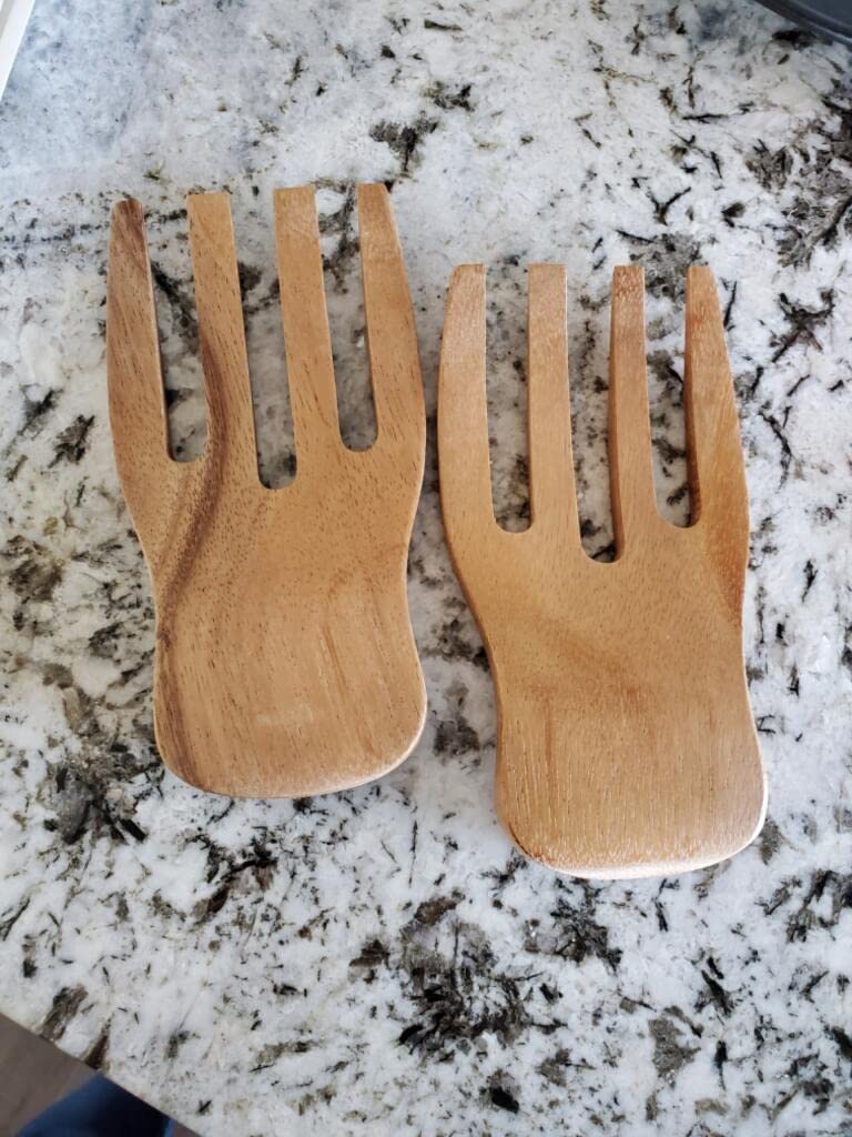 Lipper International 1102 Acacia Salad Hands, 3.75