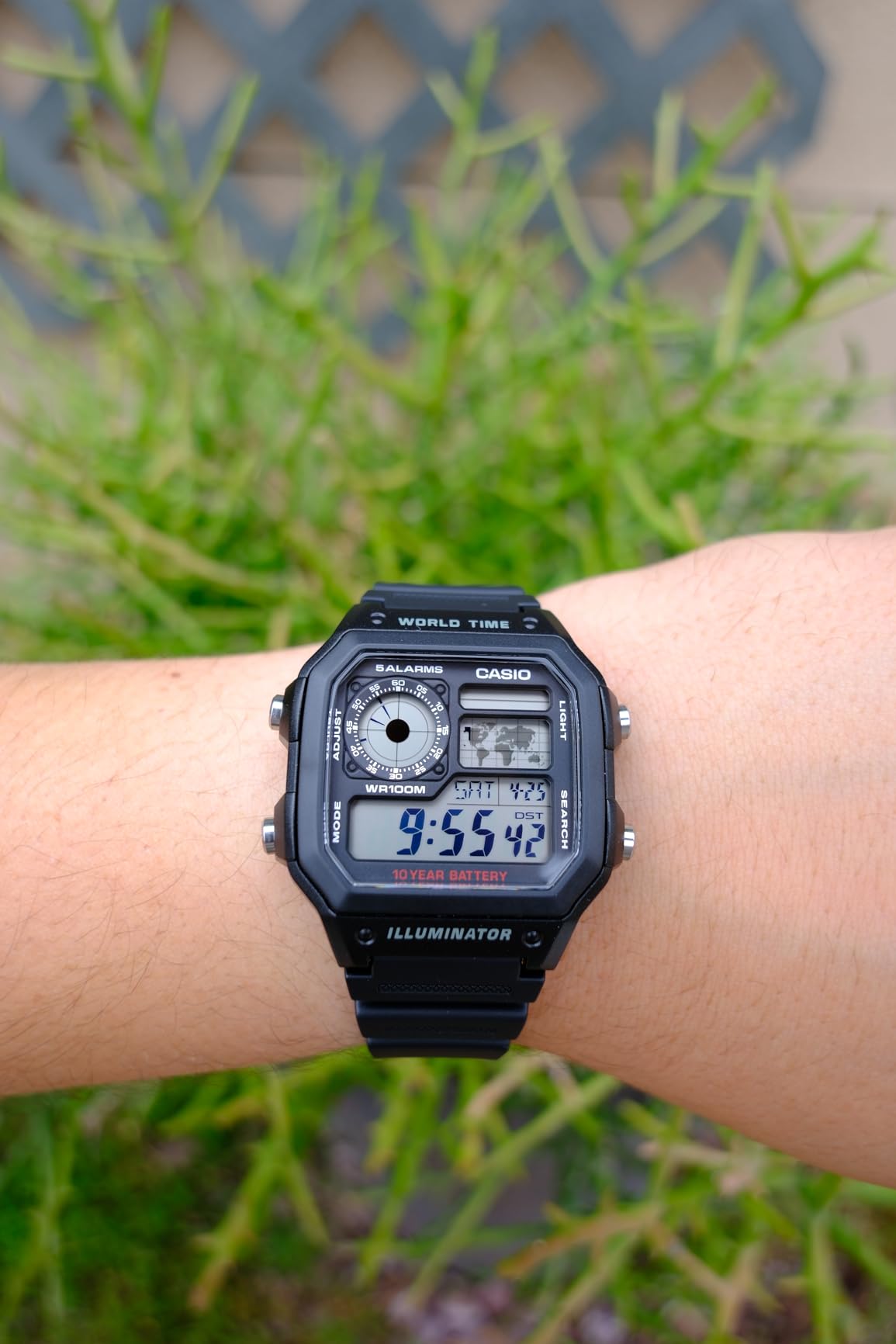 Casio AE1200WH Series | Men’s Digital Watch | 100M WR | Multi Alarms | 100 SEC Stopwatch | Countdown Timer | World Map for World Time | LED Light | LC Analog Display | 10 Year Battery customer photo 2