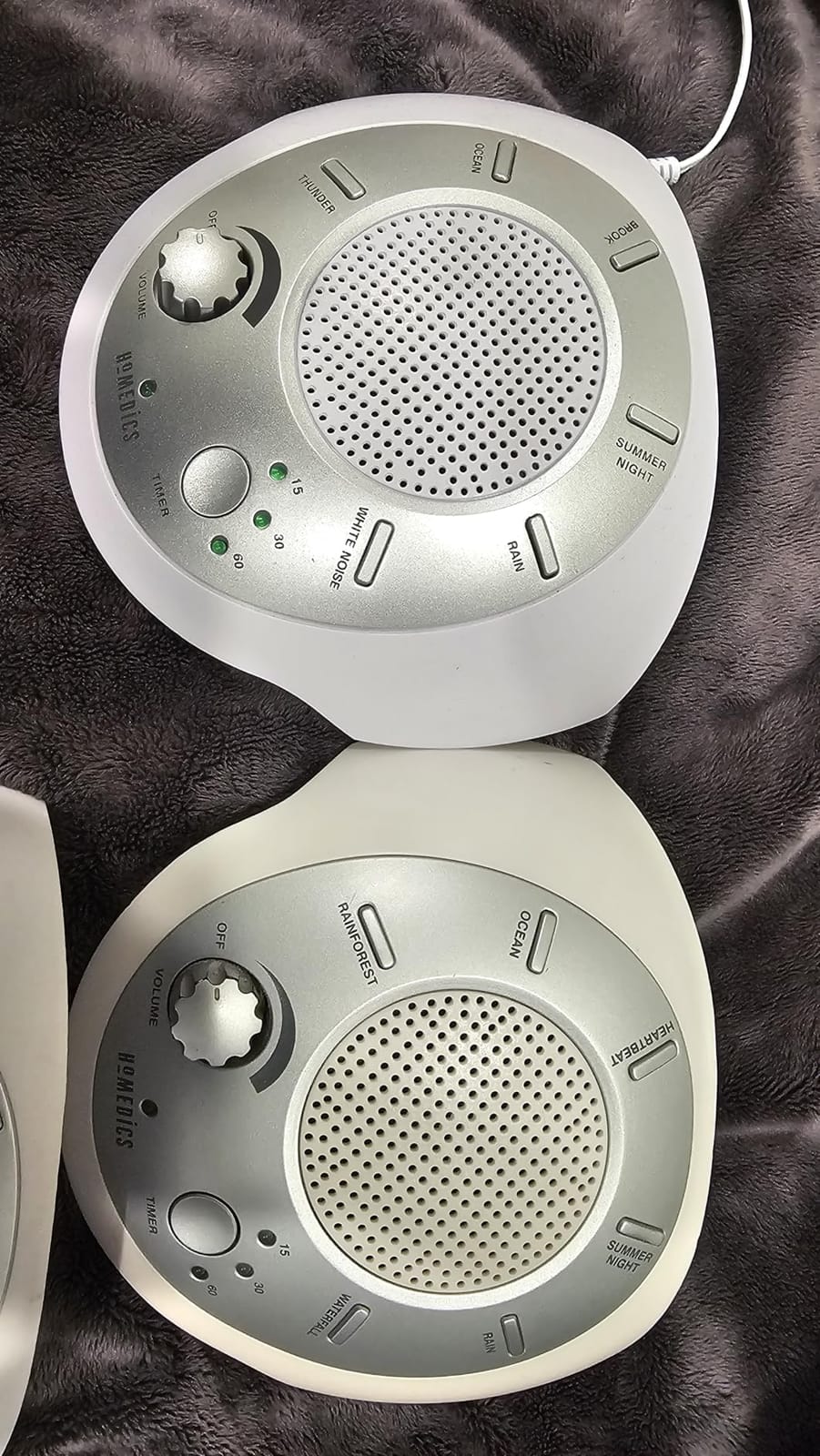Homedics SoundSleep White Noise Sound Machine, Silver | Small Travel Size with 6 Relaxing Nature Sounds, Portable Therapy for Home, Office, Nursery, Auto-Off Timer customer photo 1