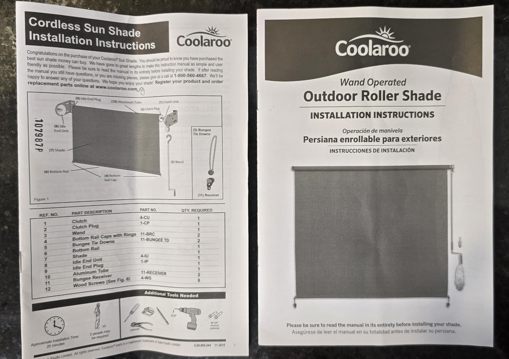 Coolaroo Outdoor Roller Shade with Wand - 95% UV Block Breathable Light Filtering Shade for Patio or Porch, Fade-Resistant, Easy-Clean Fabric, 8ft x 8ft, Walnut customer photo 1