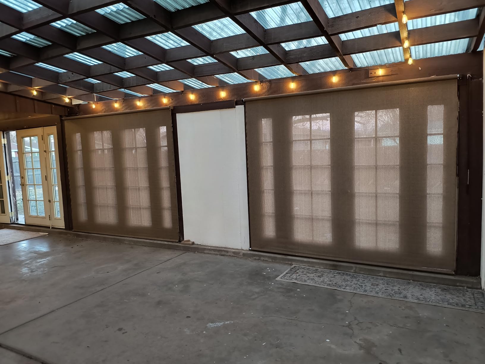 Coolaroo Outdoor Roller Shade with Wand - 95% UV Block Breathable Light Filtering Shade for Patio or Porch, Fade-Resistant, Easy-Clean Fabric, 8ft x 8ft, Walnut customer photo 2