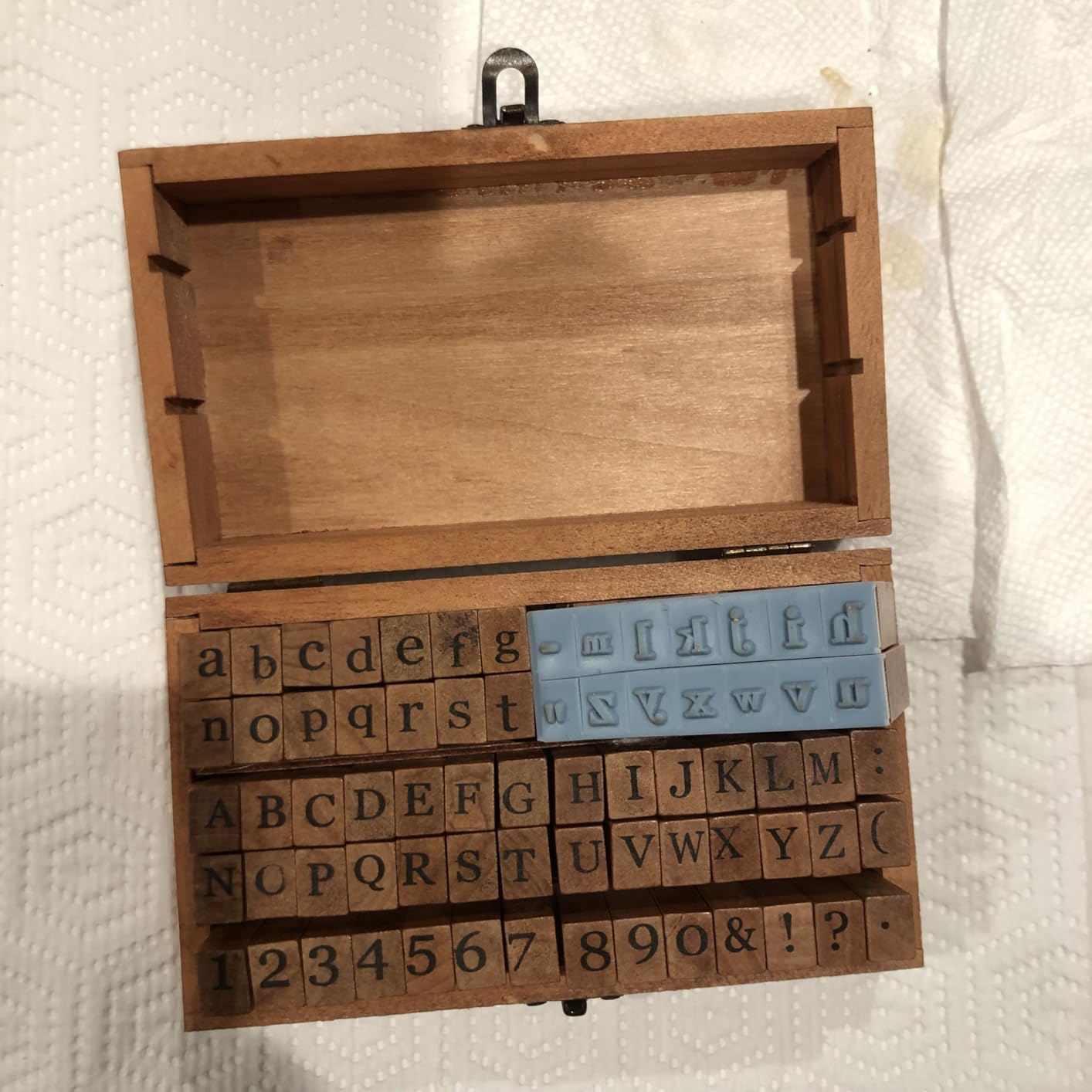 Set of 70pcs Vintage Style Wooden Rubber Alphabet Letters Number Symbol Stamps (Regular Script) customer photo 2