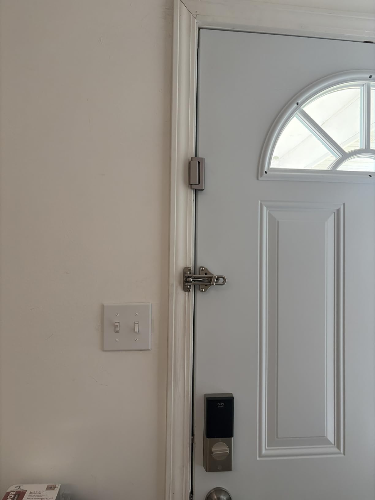 Prime-Line U 10827 Door Reinforcement Lock – Add Extra, High Security to your Home and Prevent Unauthorized Entry – 3 In. Stop, Aluminum Construction, Satin Nickel (Single Pack) customer photo 2