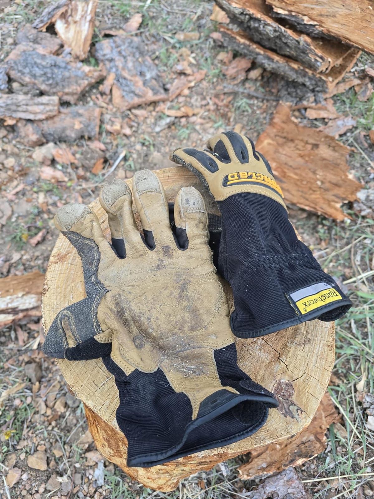 Ironclad Ranchworx Work Gloves RWG2, Premier Leather Work Glove, Performance Fit, Durable, Machine Washable, (1 Pair), RWG2-04-L,Brown/Black customer photo 1