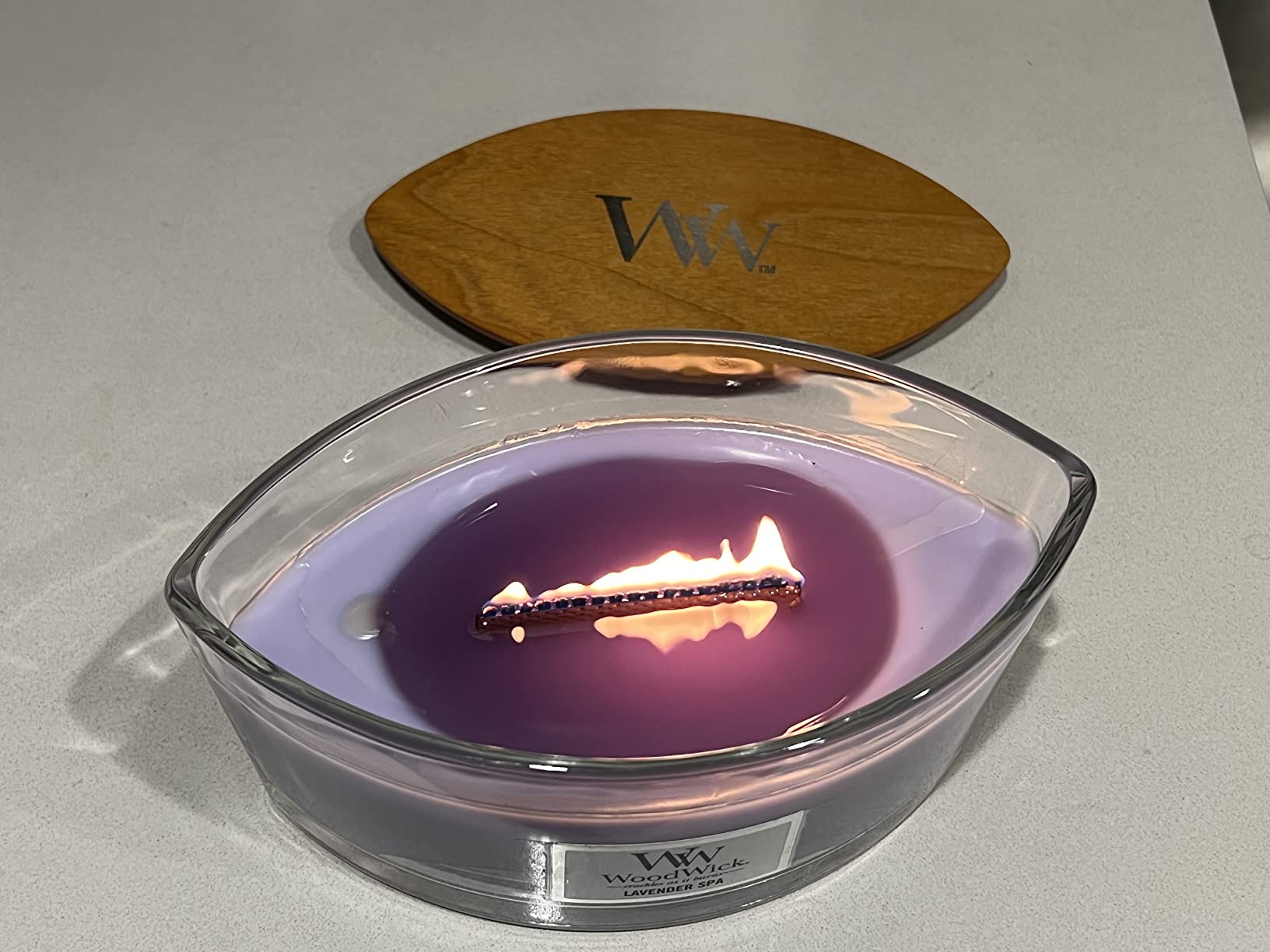 WoodWick Lavender Spa Scented Candle, Crackling Wick, 9.7oz customer photo 1