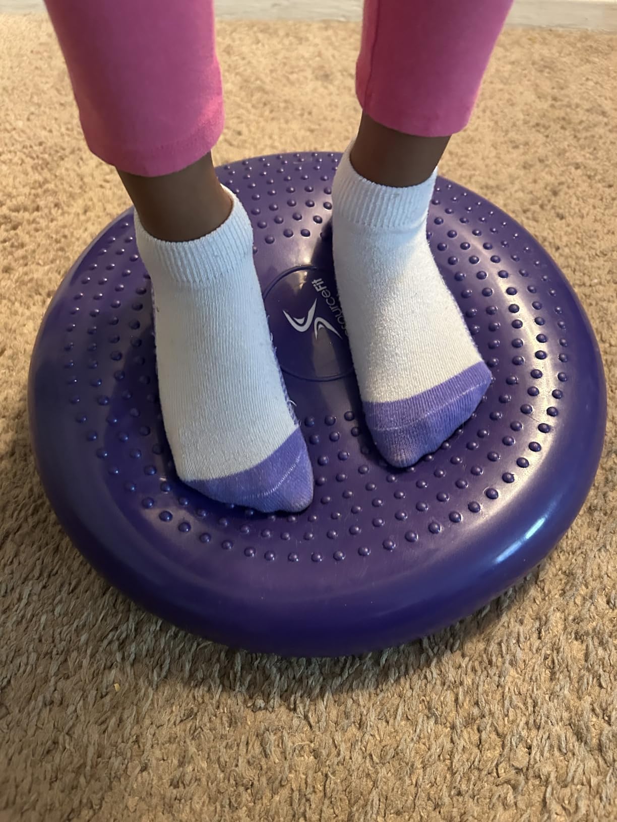ProsourceFit Core Balance Disc, Inflatable Wobble Cushion with Hand Pump, Dual-Textured Non-Slip Surface for Core, Balance, and Stability Training, 14-inch customer photo 1