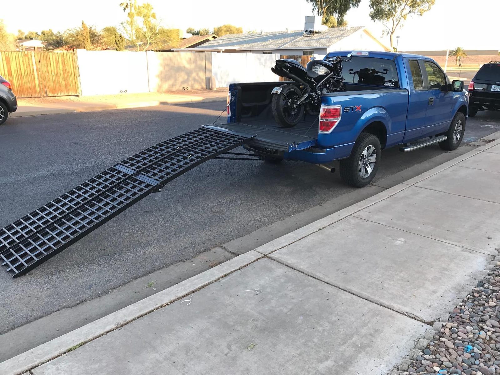 10' Motorcycle Ramp for Pickup Trucks, 1,000 lb Cap, Folding, Titan Ramps customer photo 1