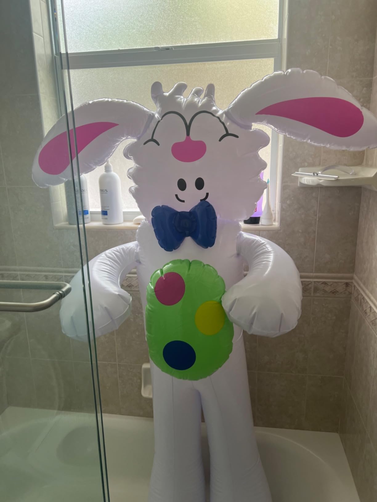 Fun Express 5 Foot Easter Blow Up Bunny - Giant White Rabbit Blow Up Decoration for Easter Decorations | Great Easter Celevrations and Photo Booths customer photo 1