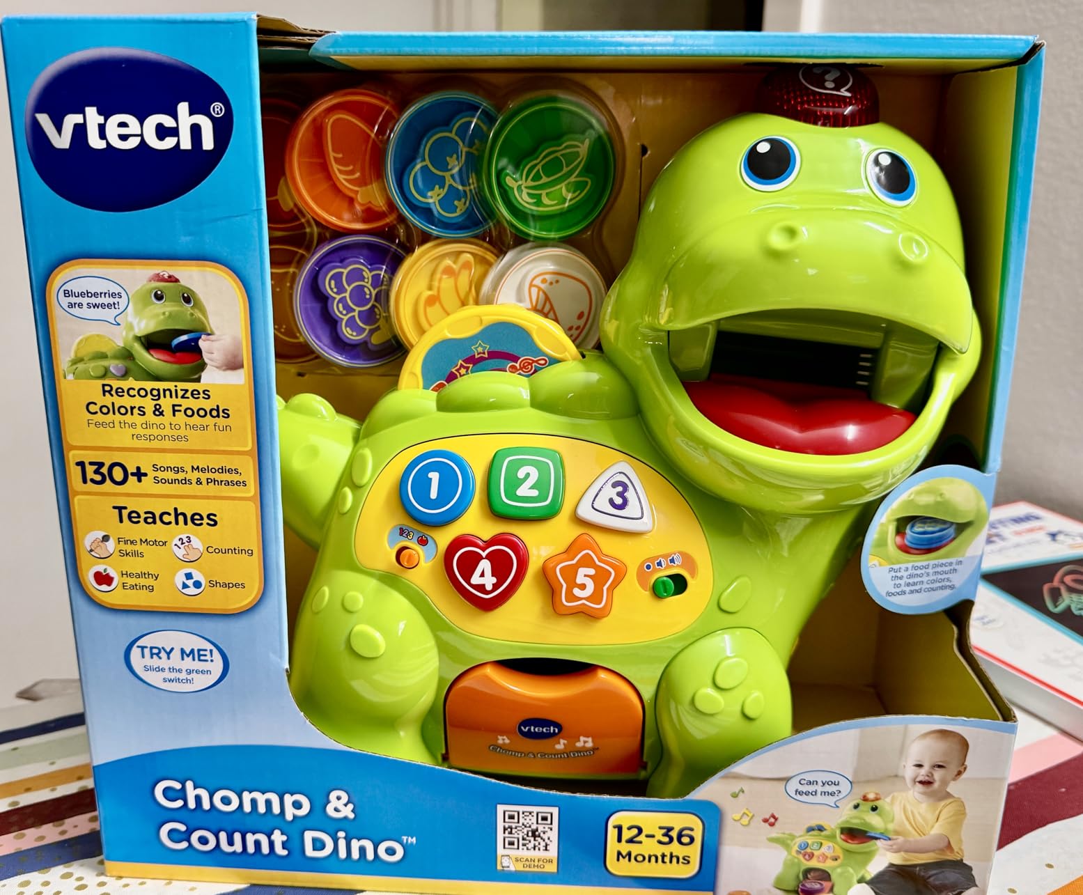 VTech Chomp and Count Dino, Green customer photo 1