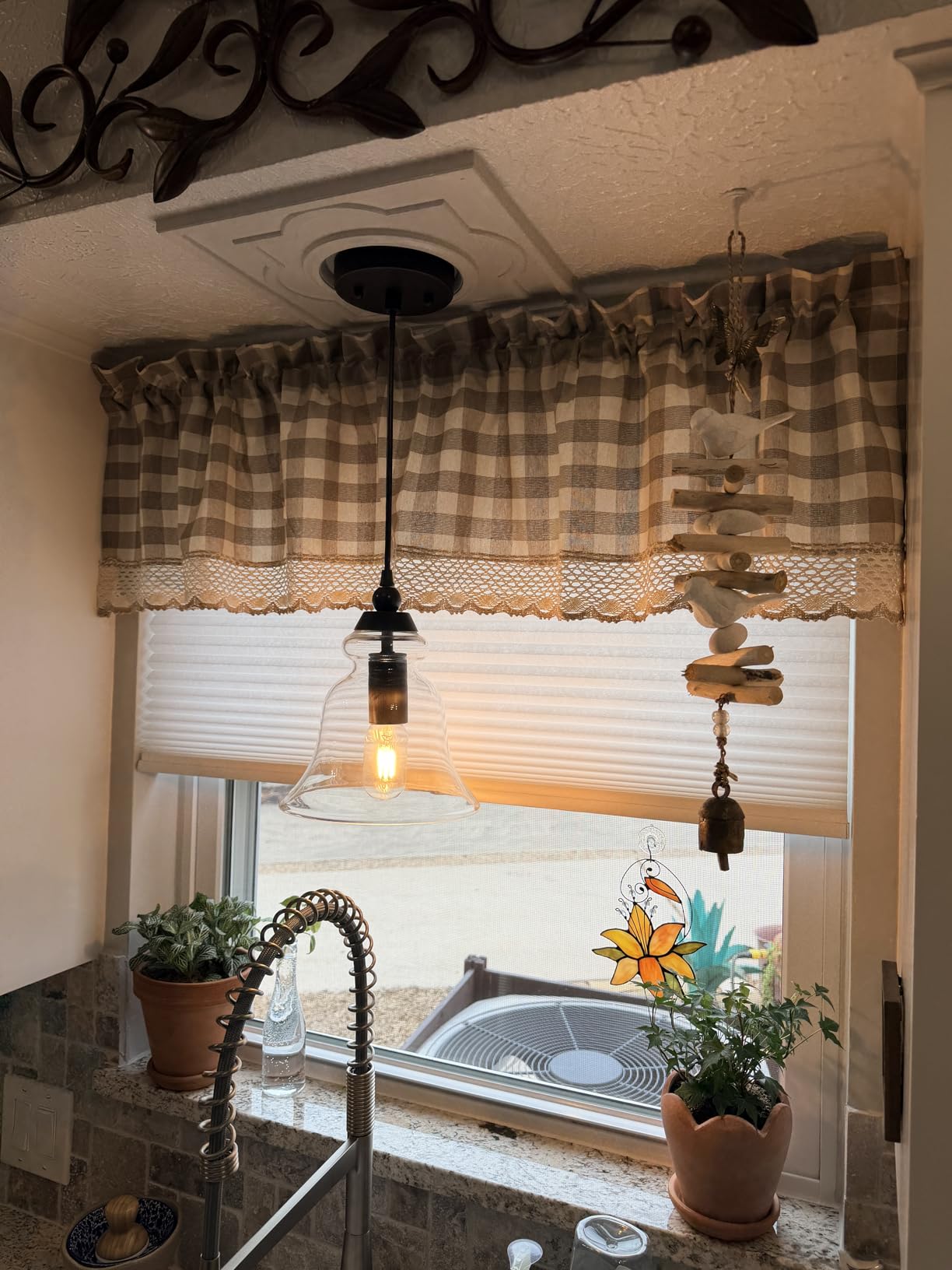Buffalo Check Valance Curtains, 58 x 14 in, Black & White Plaid customer photo 1