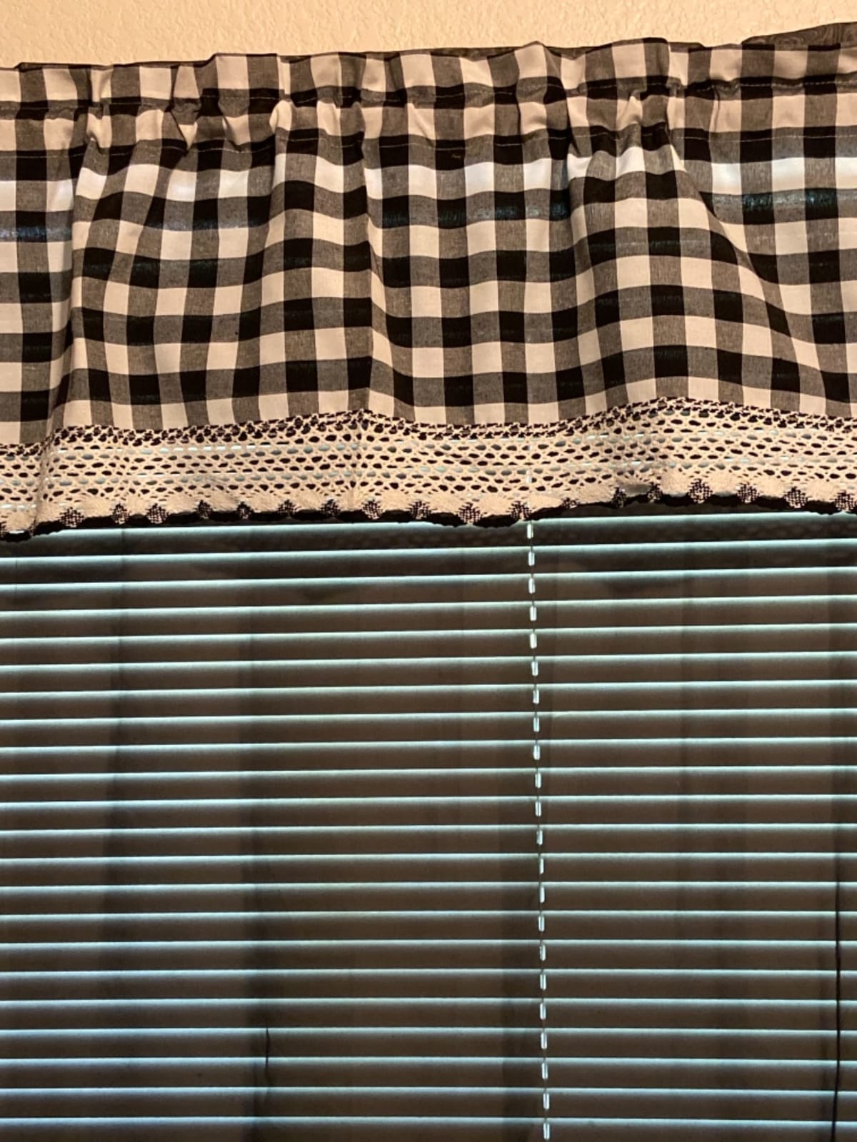 Buffalo Check Valance Curtains, 58 x 14 in, Black & White Plaid customer photo 2