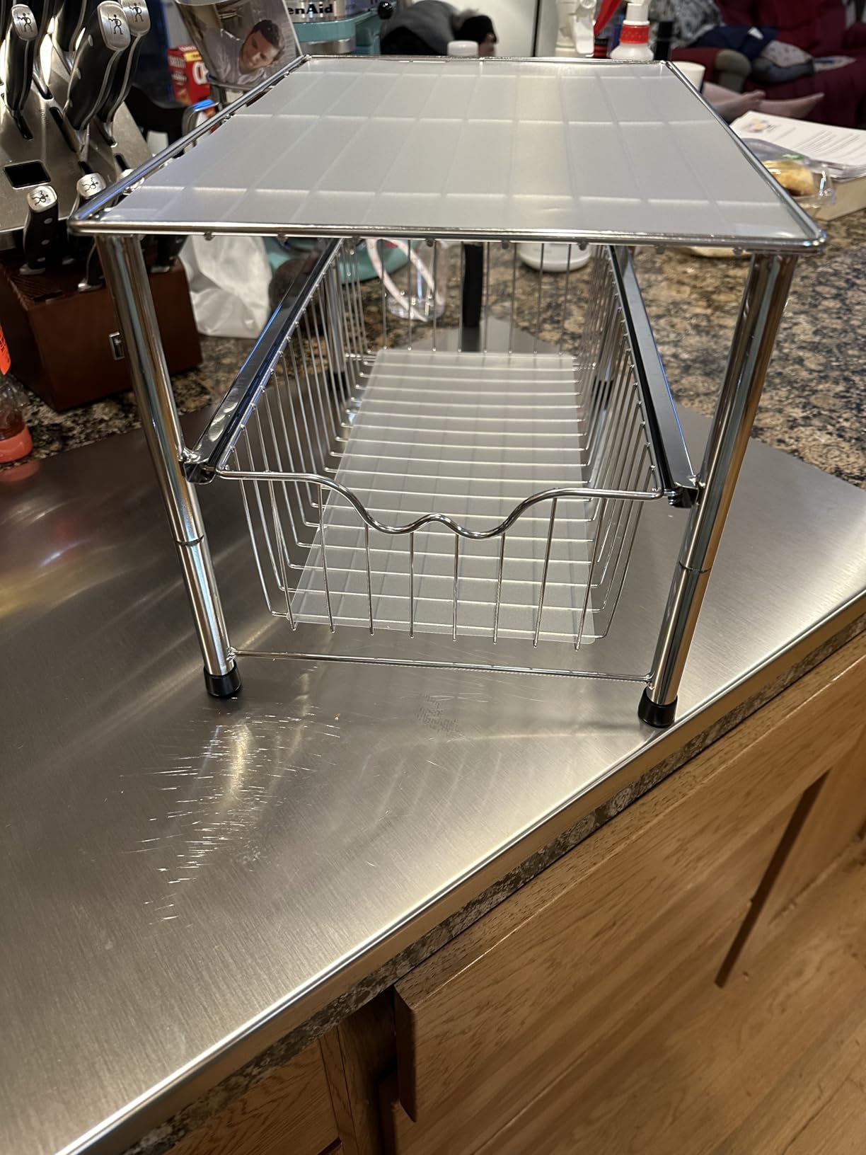 Deco Brothers Stackable Under Sink Organizer with Sliding Basket, Chrome customer photo 1