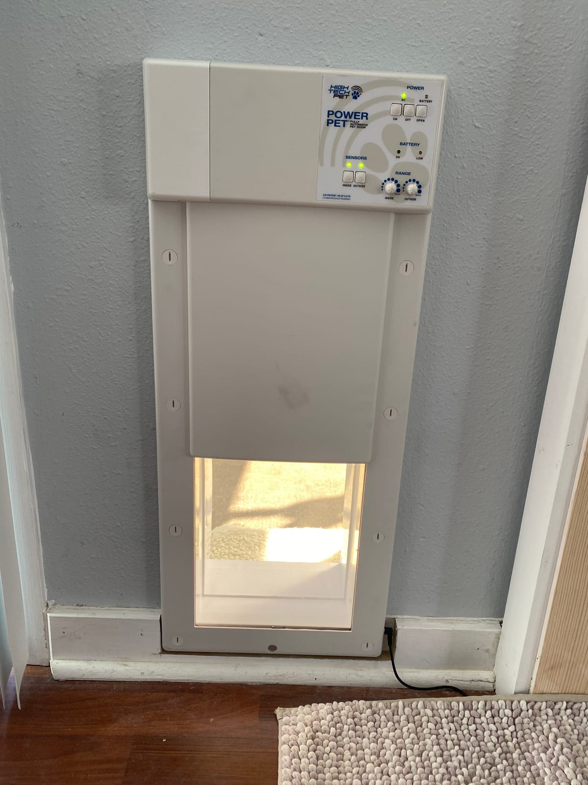 Power Pet Automatic Electronic Pet Door by High Tech Pet - Pet Operated Dog Door, High Security, Air Tight, for Medium Dogs up to 30 lbs. (8 1/4