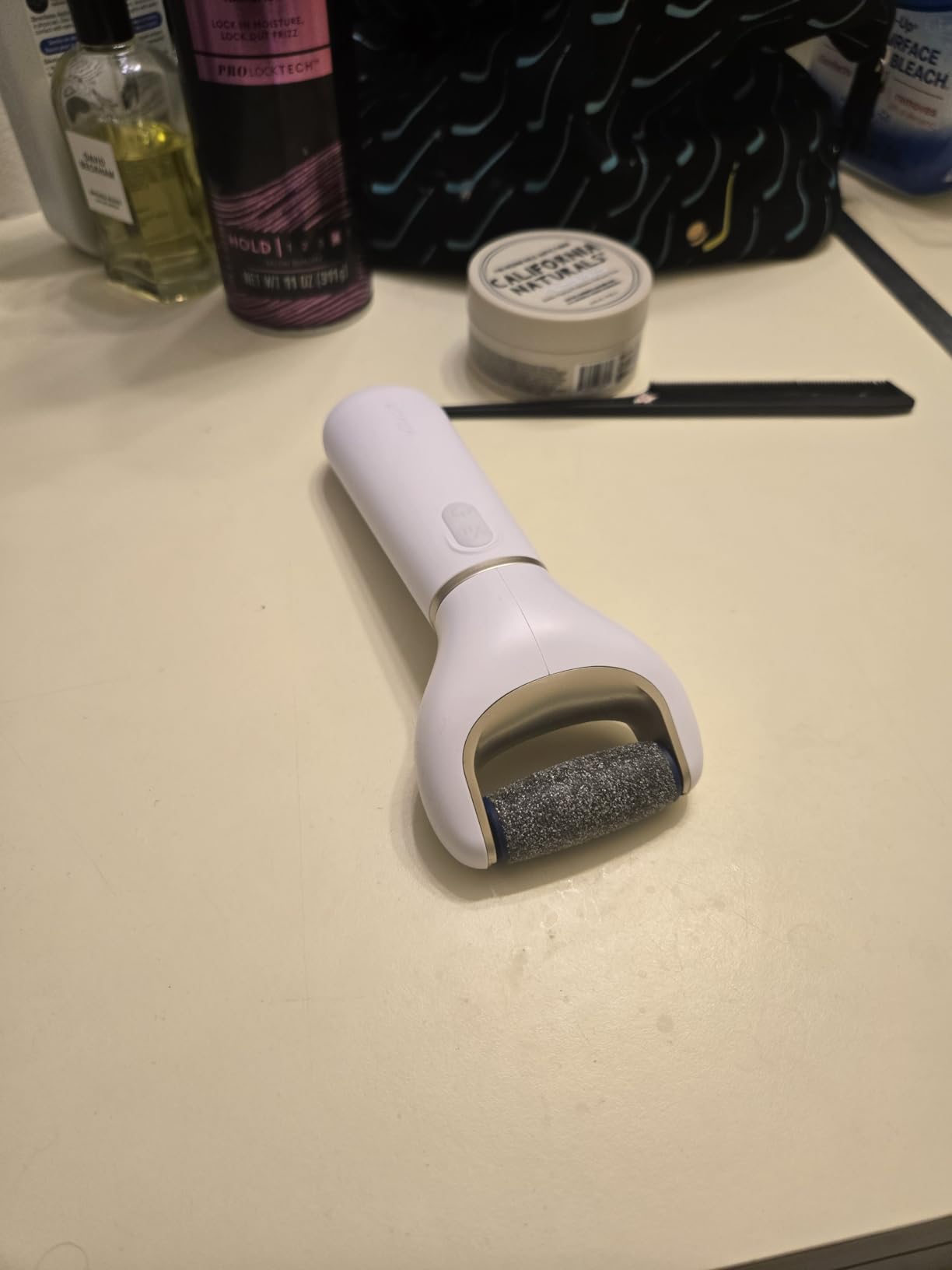Amopé Pedi Perfect Electric Callus Remover Foot File w/ Diamond Crystals, Pedicure Tool for Feet, Removes Hard & Dead Skin, Feet Scrubber & Buffer, Splashproof, w/ Extra Coarse Roller Head, 1 Count customer photo 1