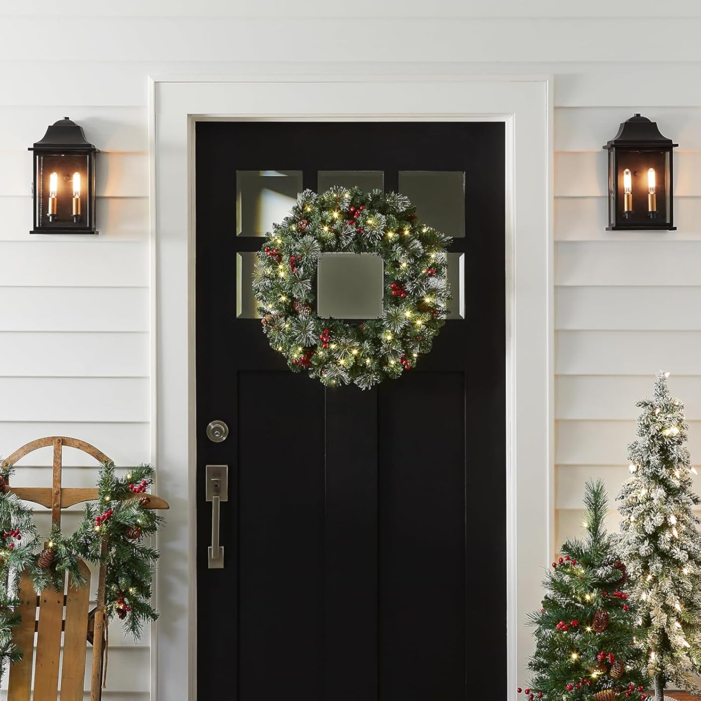 National Tree Company 24in Pre-Lit Crestwood Spruce Christmas Wreath customer photo 1