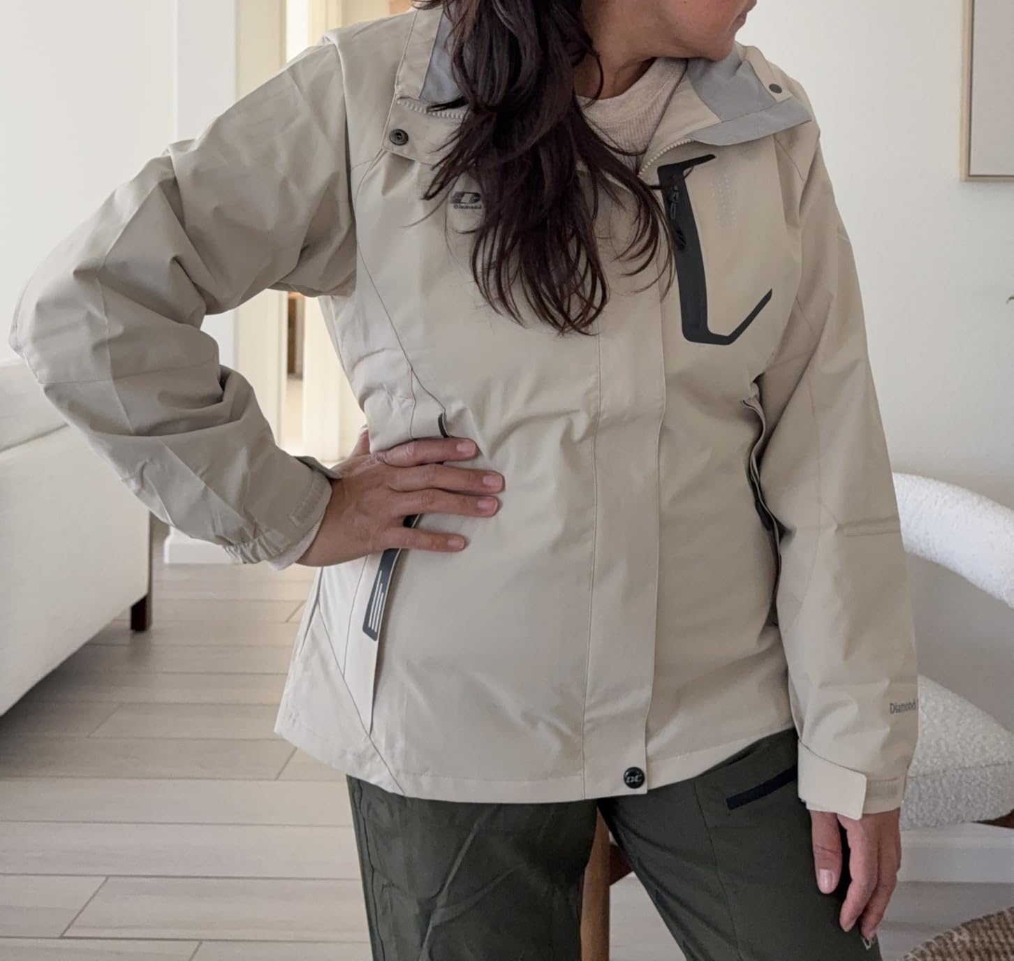 Diamond Candy Women's Lightweight Waterproof Hooded Rain Jacket customer photo 2