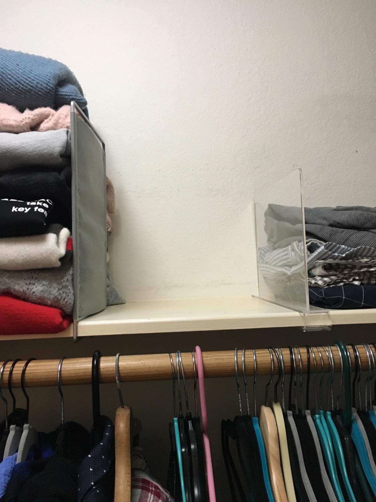 LYNK PROFESSIONAL® HOME™ Shelf Dividers - Linen Closet Organizers and Storage - Linen Storage - Closet Organization - Towel Organizer for Closet (Set of 2) - Platinum customer photo 2