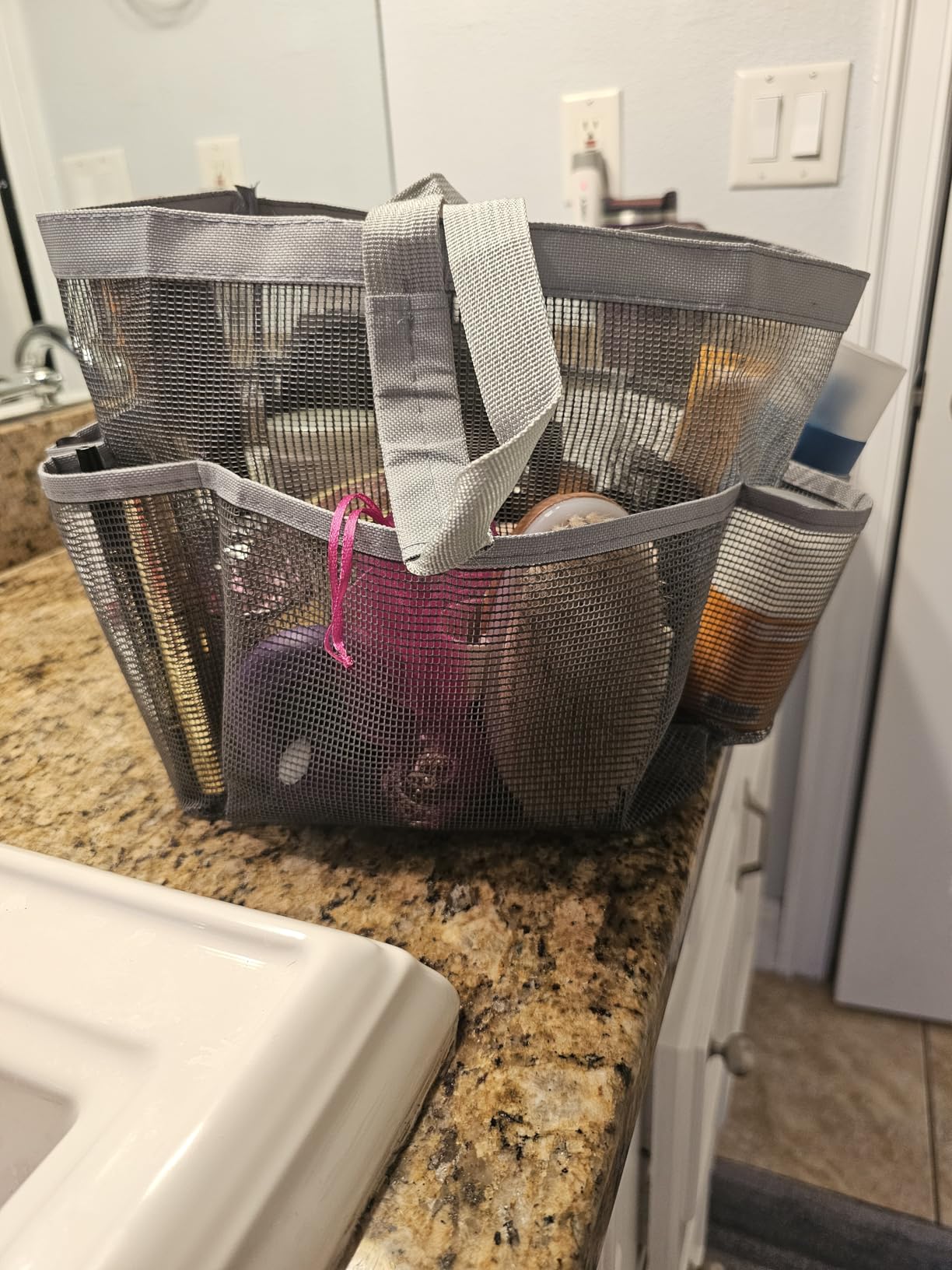 Mesh Shower Caddy Portable - 9 Pockets for College Dorm Room Essential customer photo 1