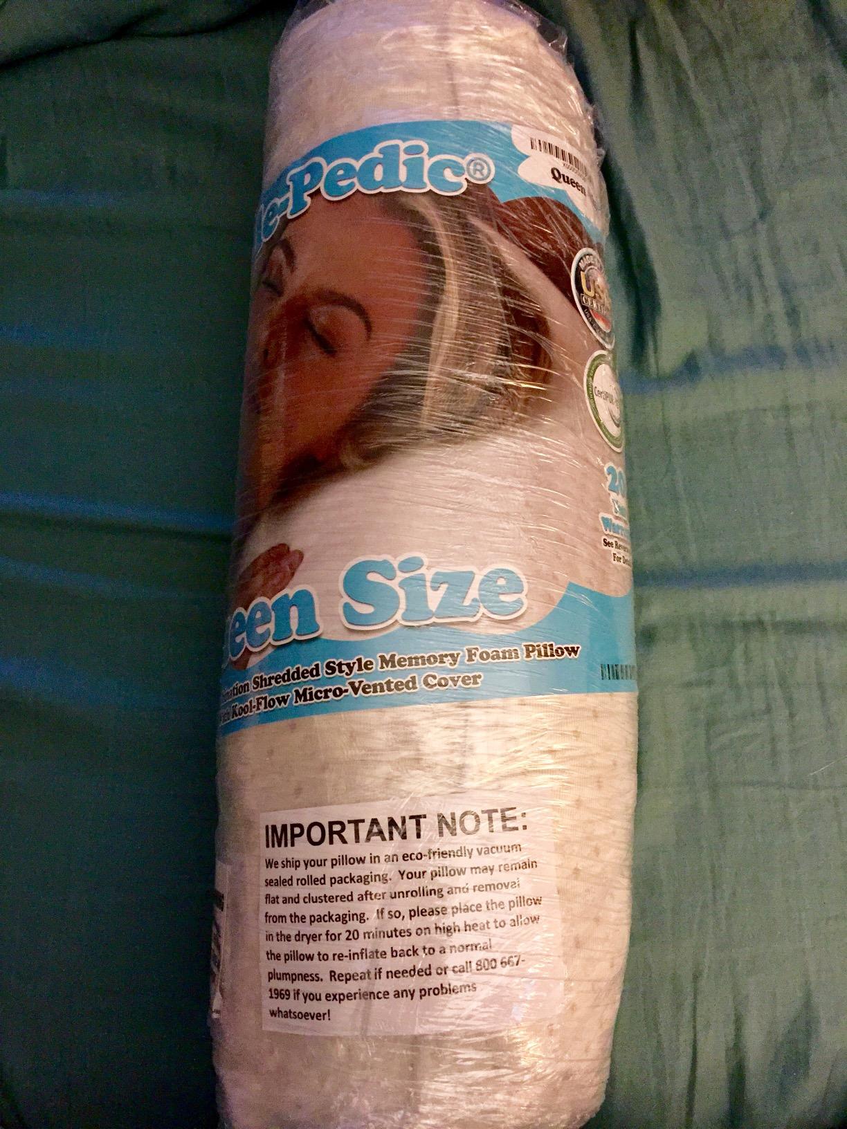 Snuggle-Pedic Shredded Memory Foam Pillow - The Original Cool Pillows for Side, Stomach & Back Sleepers - Sleep Support That Keeps Shape - College Dorm Room Essentials for Girls and Guys - Queen customer photo 1