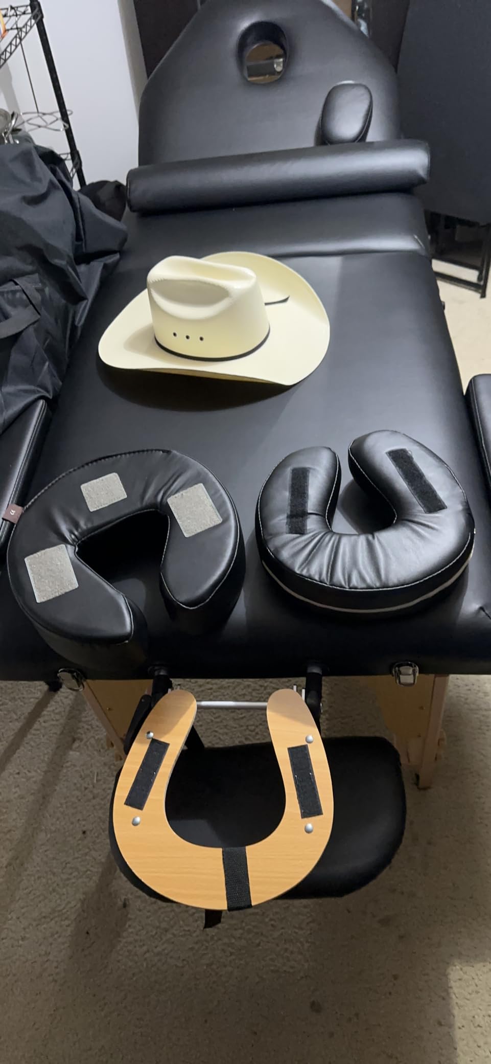 Saloniture Professional Portable Massage Table with Backrest - Black customer photo 2
