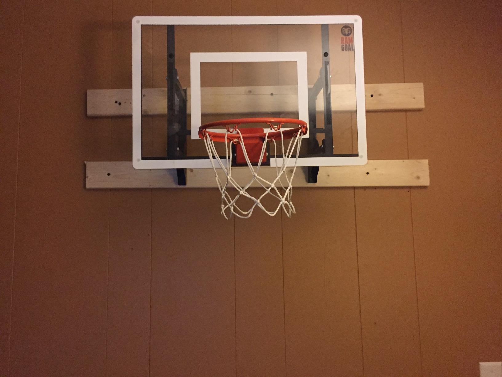 RAMGOAL Wall Mounted Indoor Adjustable Mini Basketball Hoop with Ball | 24