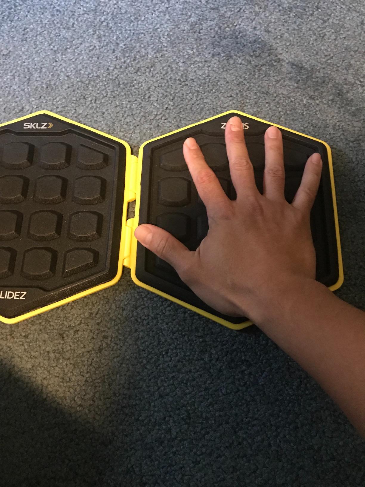 SKLZ Slidez Dual-Sided Exercise Glider Discs for Core Stability Exercises for Hands & Feet, Standard Use,Yellow customer photo 2