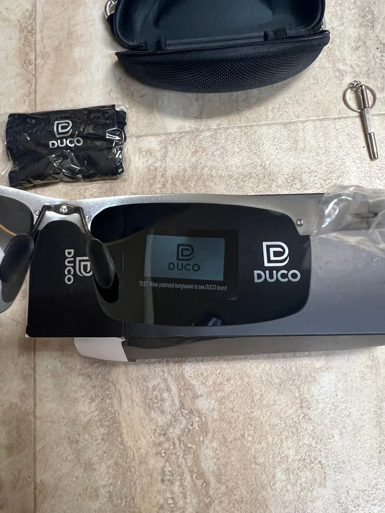DUCO Mens Sports Polarized Sunglasses UV Protection Sunglasses for Men 8177 | Premium Al-Mg Frame–Lightweight, Sturdy, Anti-Slip, Wrap-Around, Polarized Lenses Cut Glare For Driving, Fishing, Hiking customer photo 2