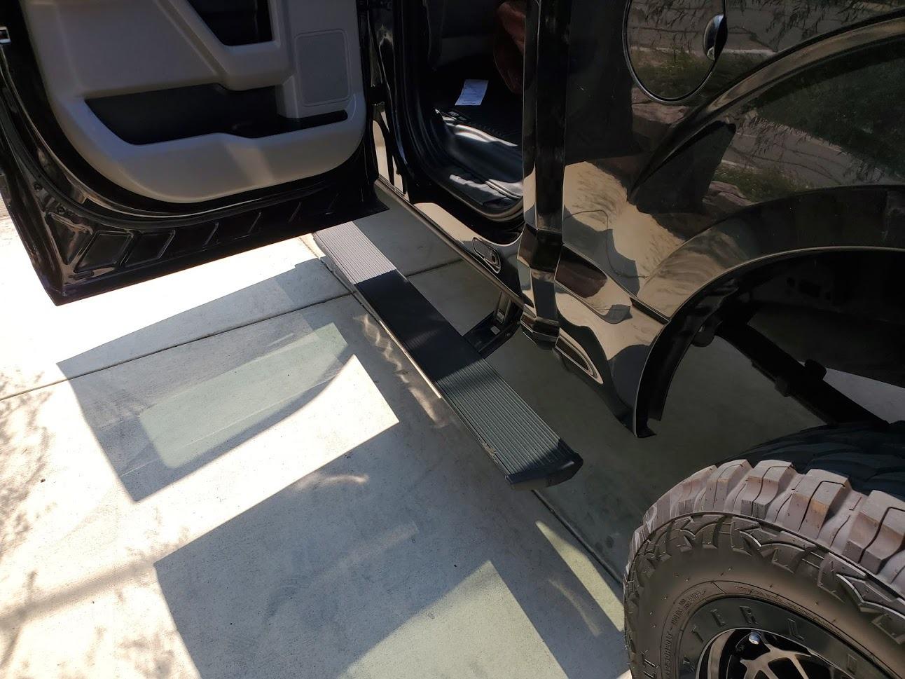 RealTruck AMP Research PowerStep Plug-N-Play Retractable Electric Truck Steps with LED Step Lights | Fits 2015 - 2020 Ford F-150 Regular Cab/SuperCab/SuperCrew | 76151-01A customer photo 1