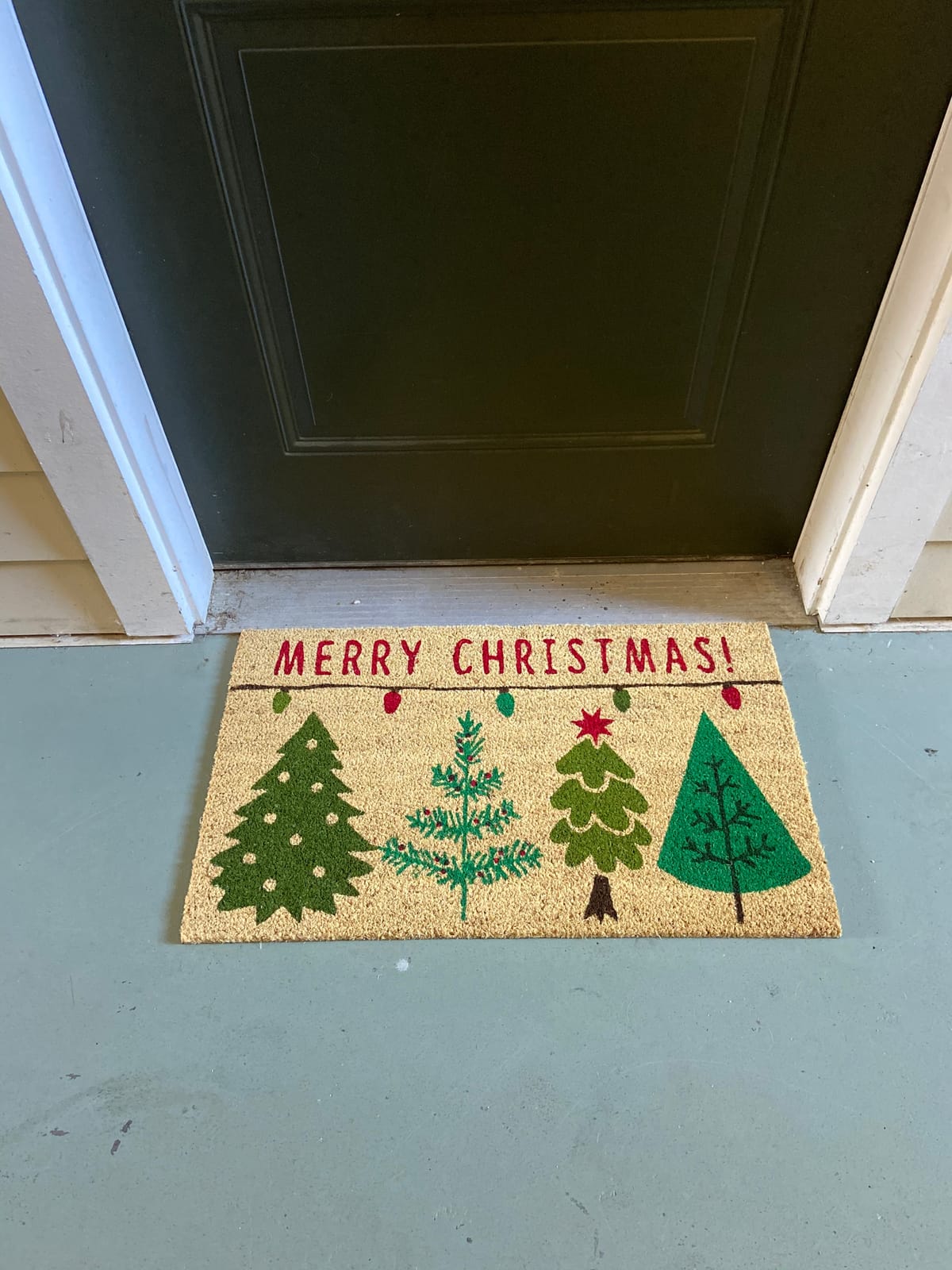 DII Outdoor Christmas Door Mat Collection Decorative Holiday Doormat, Front Porch Décor, 17x29, Merry Trees customer photo 2