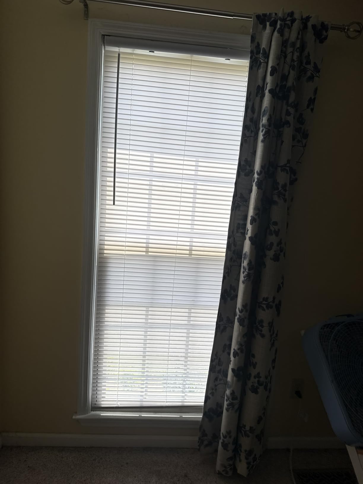 Cordless Light Filtering Mini Blind, 27 x 64 in, Pearl White | Cordless Lift and Light-Filtering Control: Slat-Based Blind Construction with Adjustable Light Control. customer photo 2